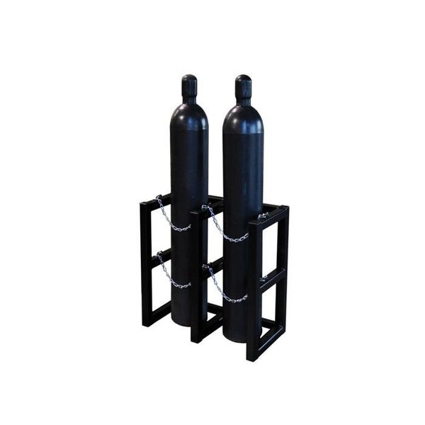 Justrite Cylinder Tube Rack, 2 Wide x 1 Deep, 30"W x 16"D x 30"H, 2 Cylinder Cap. 35100